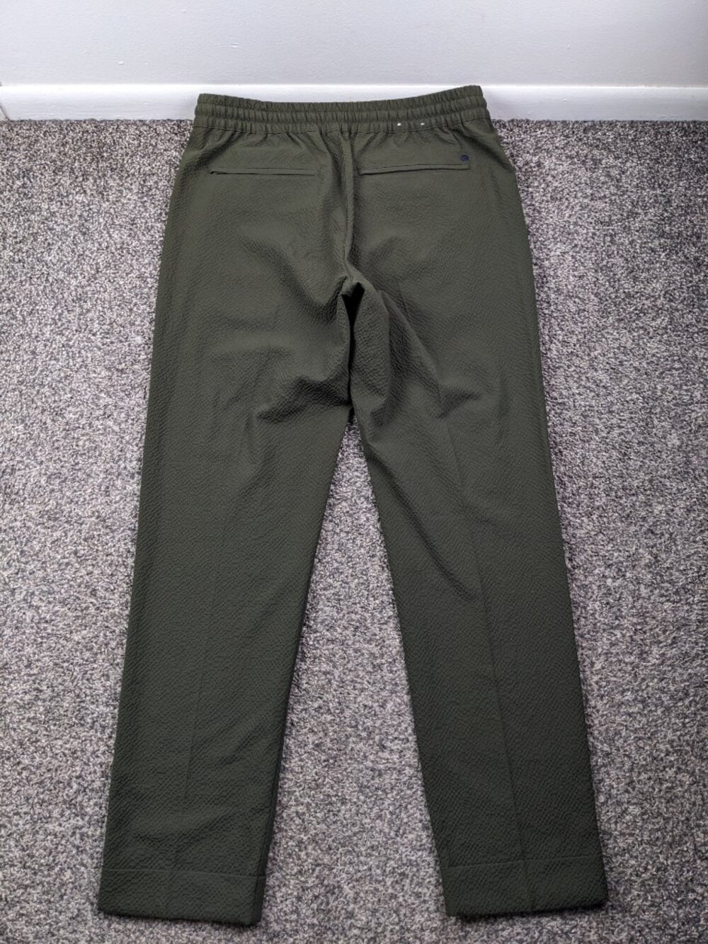 No Nationality NN07 Pants Seersucker Sebastian Green 33x31 Elastic Waist - Picture 6 of 11